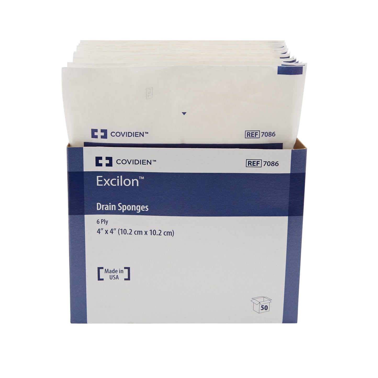 Excilon™ I.V. / Drain Split Dressing, 4 x 4 Inch, 6-Ply