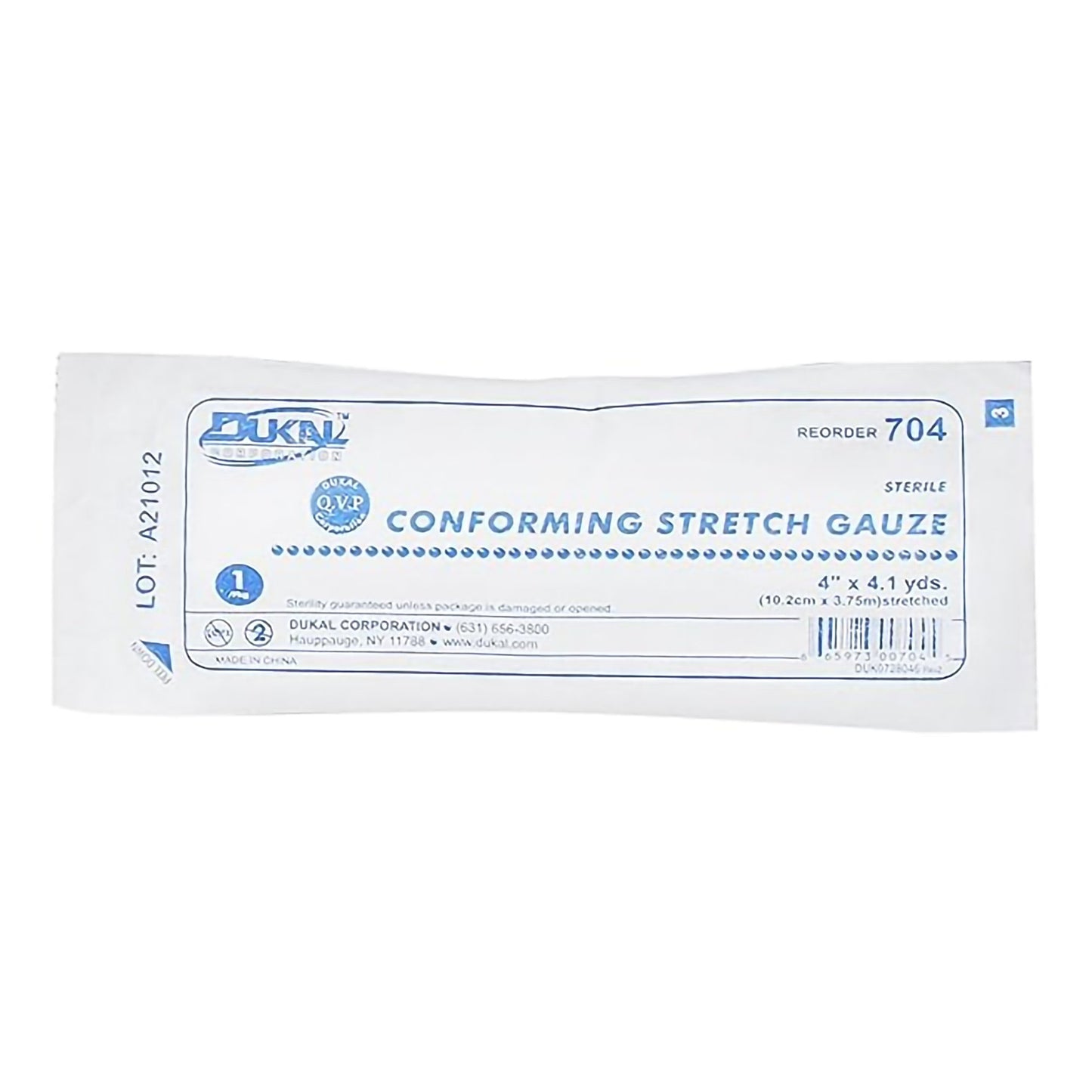 Dukal™ Sterile Conforming Bandage, 4 Inch x 4-1/10 Yard, 1-Ply