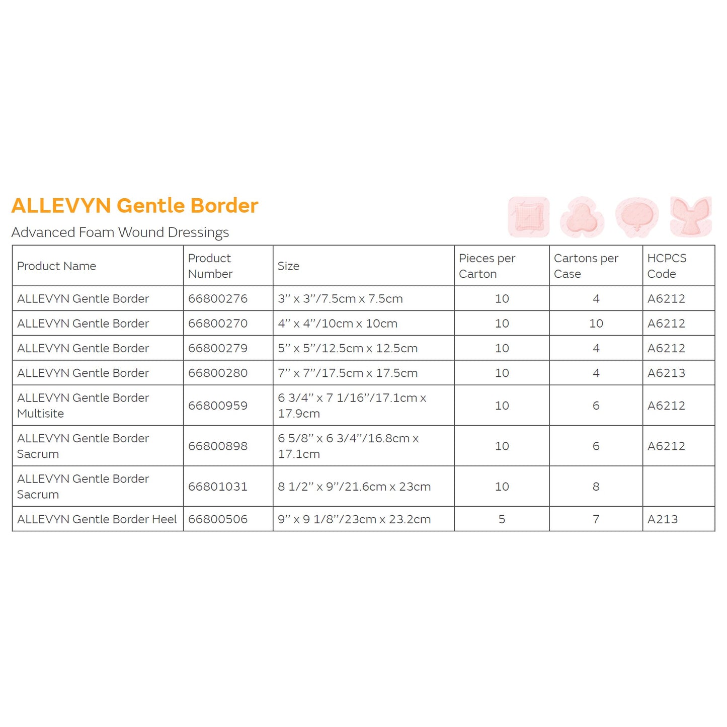 Allevyn™ Gentle Border Heel Foam Dressing, 23 x 23.2 Centimeters
