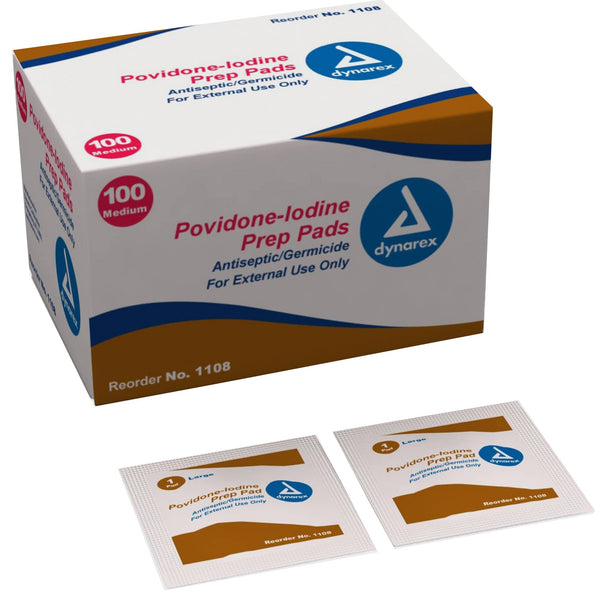 dynarex® Povidone-Iodine Prep Pad, Antiseptic, nonwoven