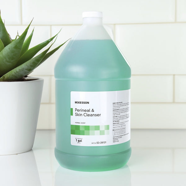 McKesson Rinse-Free Perineal Wash, Herbal Scent, 1 gal.