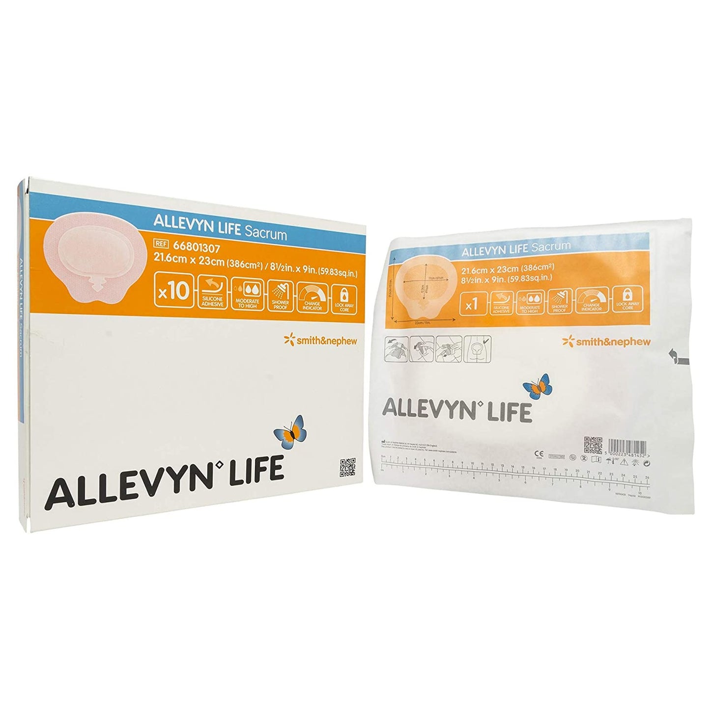Allevyn Life Silicone Adhesive with Border Silicone Foam Dressing, 8½ x 9 Inch