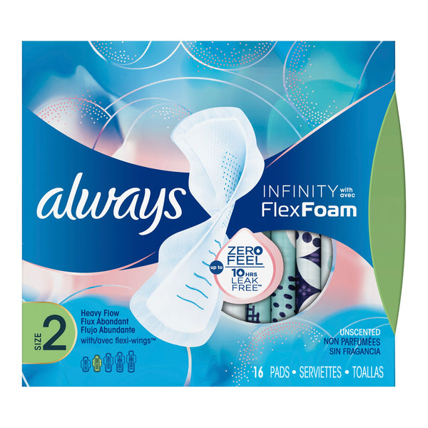Always® Infinity Super Pads with Wings, Size 2