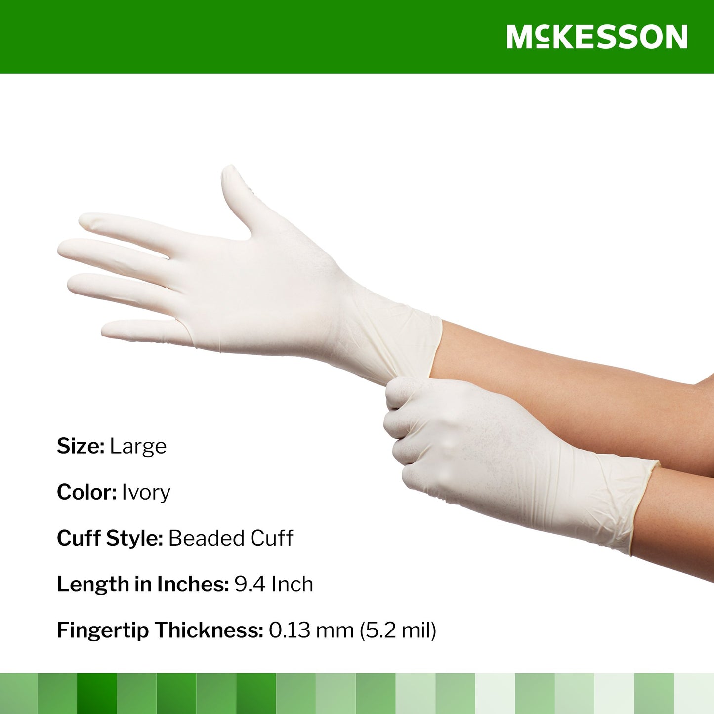 McKesson Confiderm® CL Latex Exam Glove, Large, Ivory