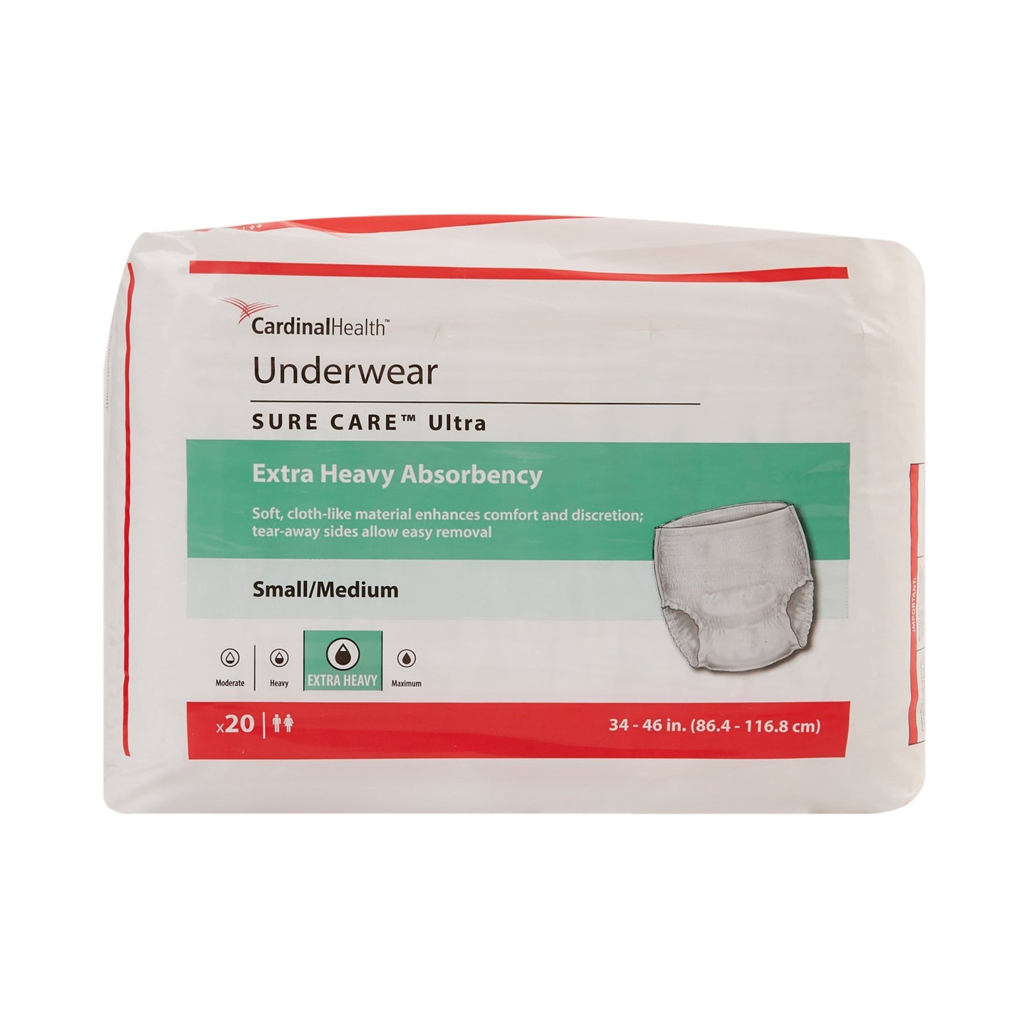 Sure Care™ Ultra Extra Heavy Absorbent Underwear, Small / Medium