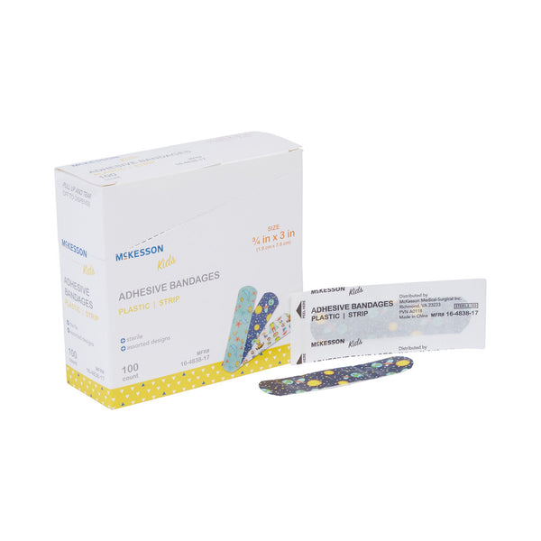 McKesson Kids™ Kid Design (Assorted Prints) Adhesive Strip, 3/4 x 3 Inch