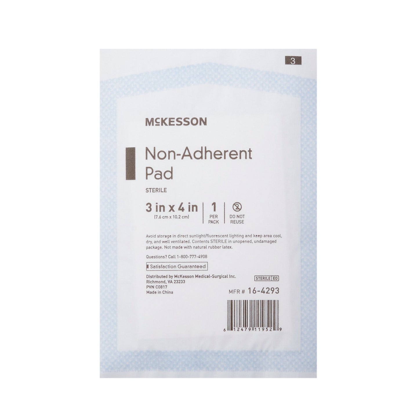 McKesson Nonadherent Dressing, 3 x 4 Inch
