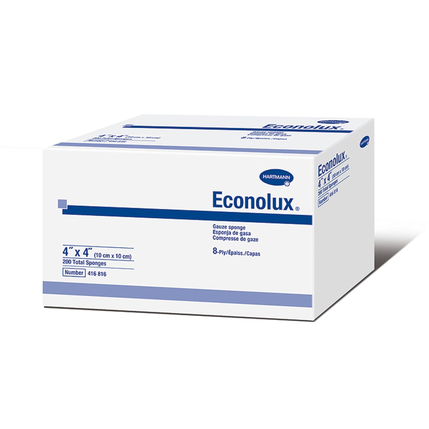 Econolux® Gauze Sponge, 4 x 4 Inch, 8-Ply