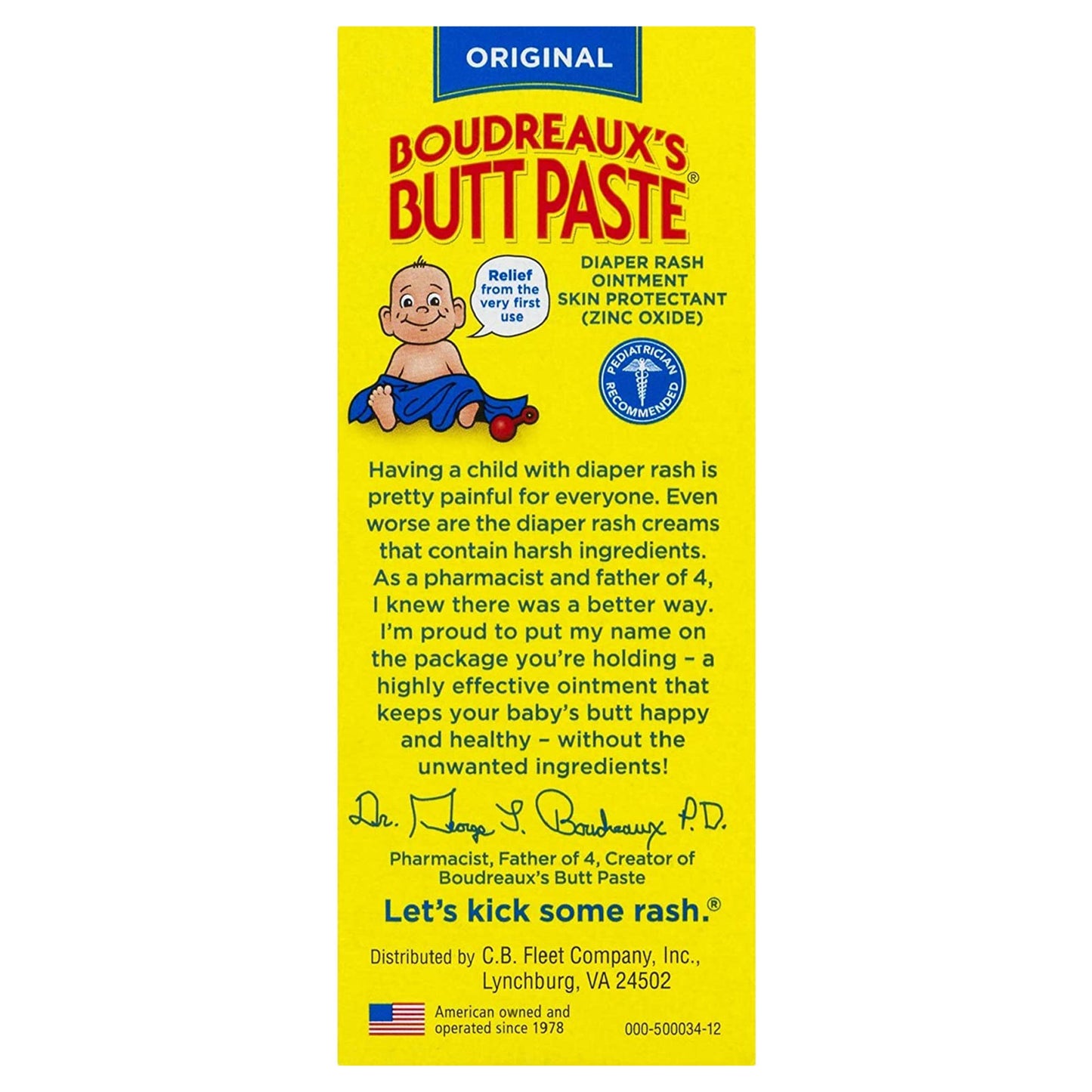 Boudreaux's Original Butt Paste Diaper Rash Treatment, Scented, 2-ounce tube