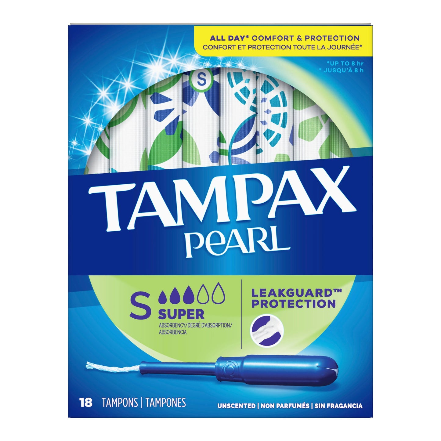 Tampax Pearl Tampons Super Absorbency Unscented