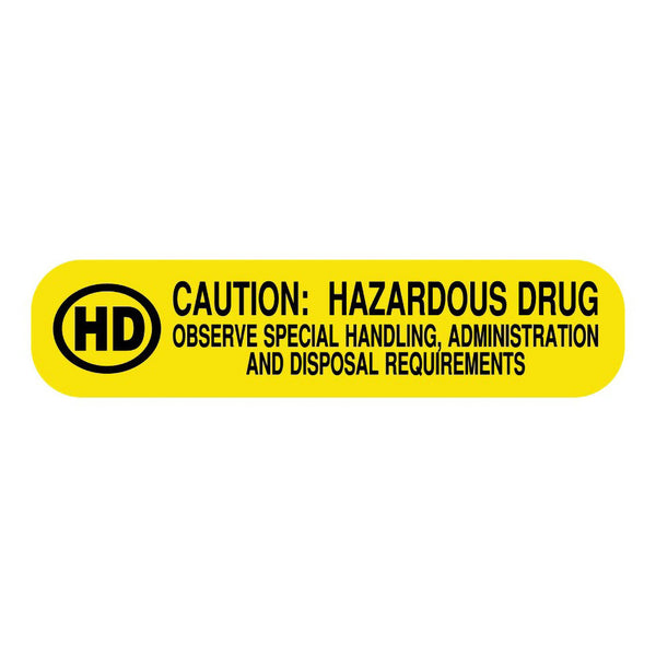 UAL™ Hazardous Drug, Medication Instruction Label, 1.625 x 0.375 Inch